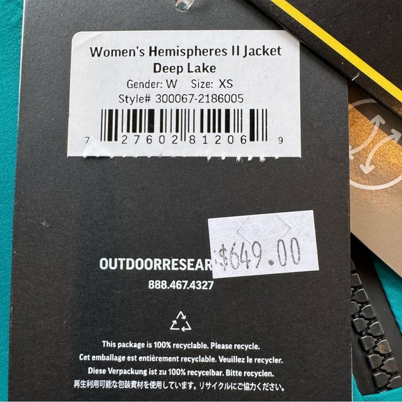 Outdoor Research Women’s Hemispheres II Gore-Tex Jacket XS, NWT - Picture 3 of 15